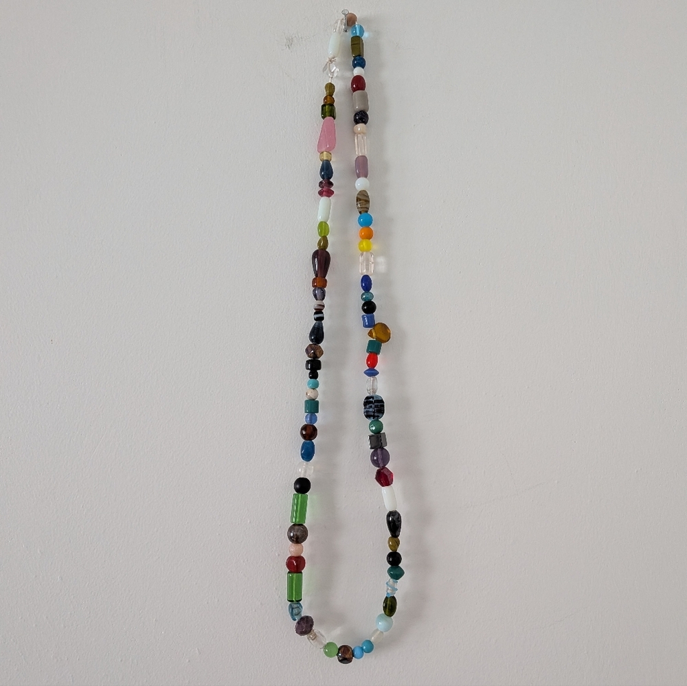 Multicolor Glass Bead Necklace - Picture 10 of 10